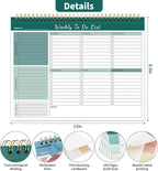 ALKALO 104 Pgs Weekly To Do List Notepad, 52 Duplex-Printed Undated Sheets 100 - Image 3