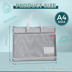Pendancy Mesh Zipper Pouch A4 Size, Large Double Pocket Lightweight Nylon - Image 2