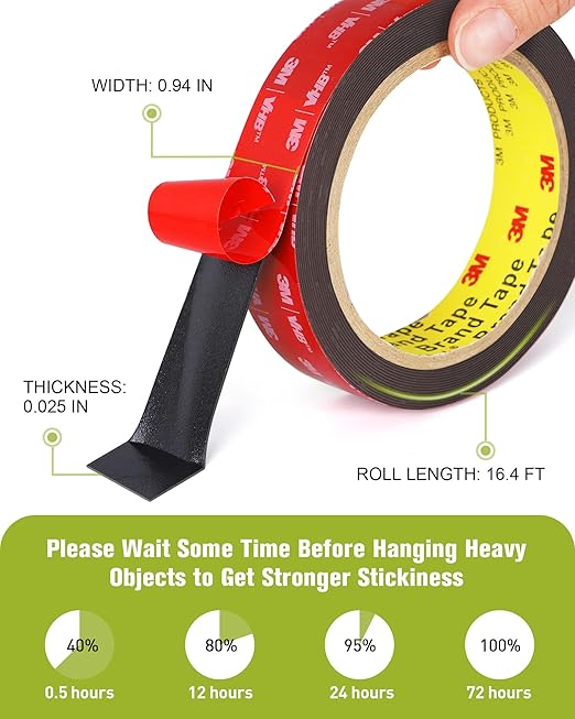 Double Sided Tape Heavy Duty, Mounting Tape, Waterproof Foam Tape, 16.4FT Length - Image 5