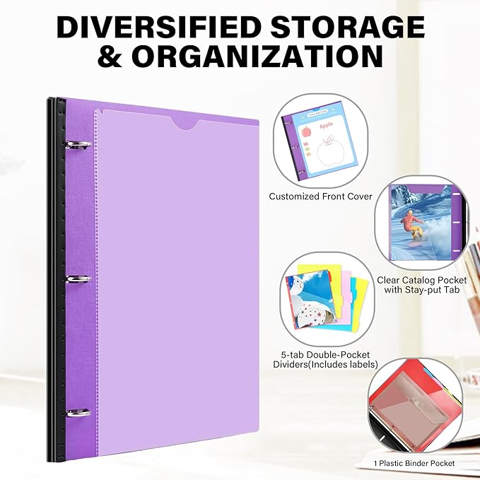 WOT I Telescoping Project Organizer, Refillable 3 Ring Binder - Image 5