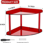Sezanrpt 2 Tier Acrylic Corner Shelf Organizer Storage 9.5x9.5x8 Inch, Study - Image 2