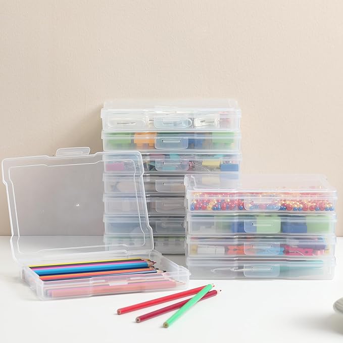 novelinks 12 Pack 5"x7" Clear Photo Storage Boxes – Plastic Picture Organizer - Image 3