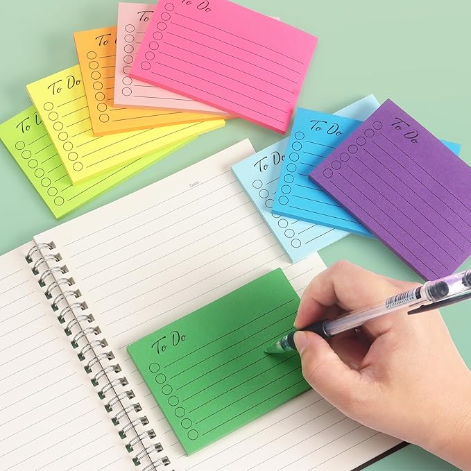 Eastern Wolf 9 Pads to Do Lined Sticky Notes, 9 Bright Multi Colors Self-Stick - Image 8