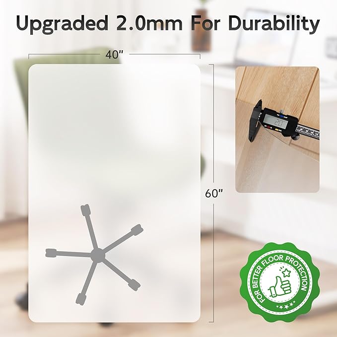 HOMEK Office Chair Mat for Hardwood Floor, Easy Glide, Protects Hard Surfaces - Image 4