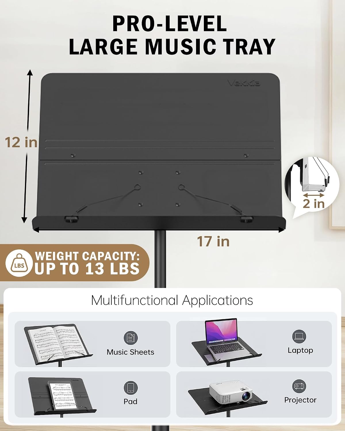 Vekkia Professional Portable Sheet Music Stand