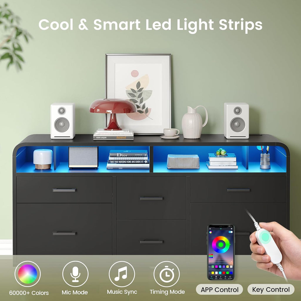 sedeta 6 drawers file cabinet with power strip showing dimensions