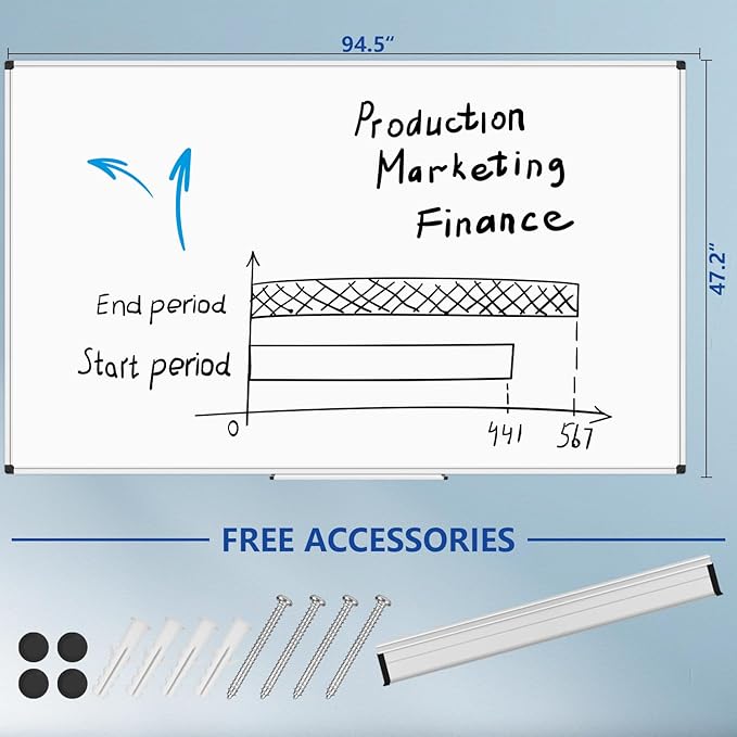 XBoard Magnetic Dry Erase Board 4' x 8' Wall Mounted, Large Whiteboard 96 x 48 - Image 3