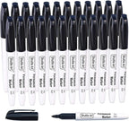 Shuttle Art 24 Black Permanent Markers Fine Tip Markers, Perfect on Plastic by ShuttleArt