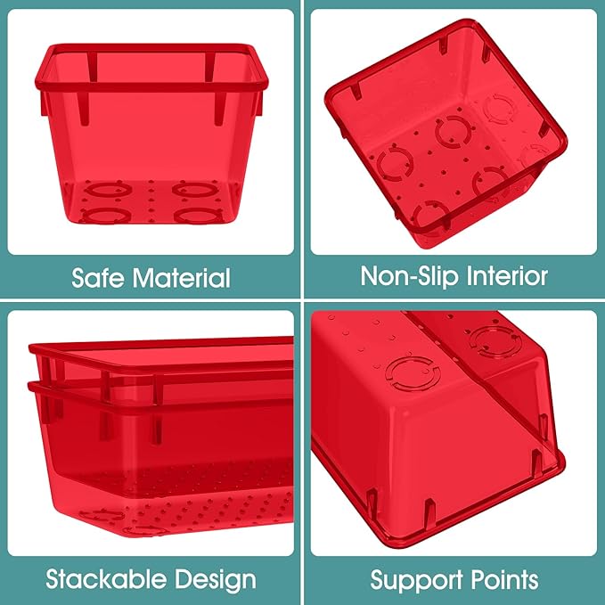 WOWBOX 25 PCS Plastic Drawer Organizer Set, 4 Sizes Desk Drawer Divider - Image 3