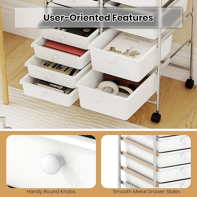 Giantex 15 Drawer Rolling Cart - Image 9