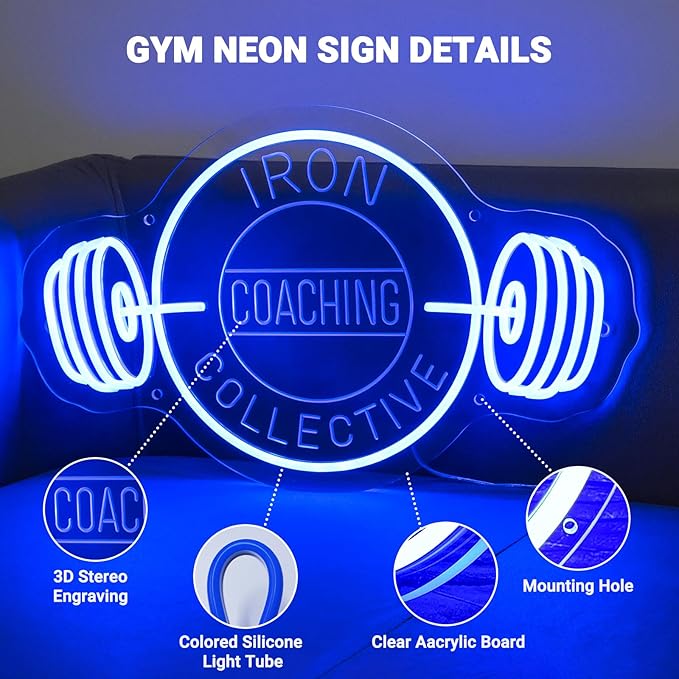 Customizable Gym Neon Sign Decor - Image 4