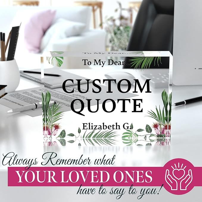 Personalized Gifts, Custom Quote Block Letter Board, Crystal-Clear Acrylic - Image 5