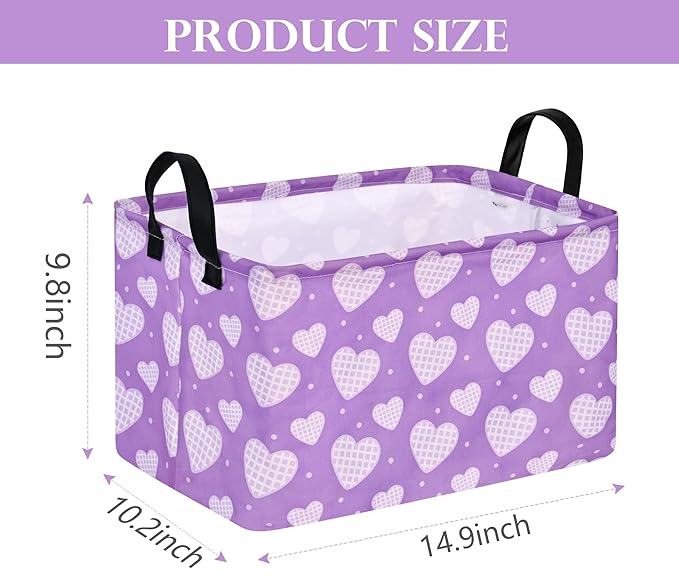 FUULOXE Rectangular Valentines Basket Storage Bin - Image 6