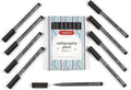 Incraftables Calligraphy Brush Pens – Pack of 9 Assorted Tips – Black Chisel by Incraftables