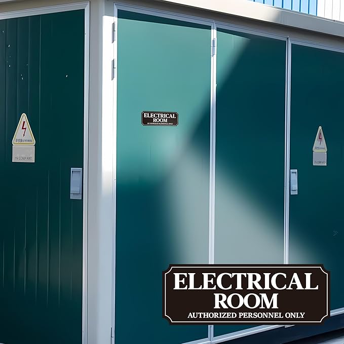 Electrical Room Door Sign for Business，Self-Adhesive Durable Modern Electrical - Image 5