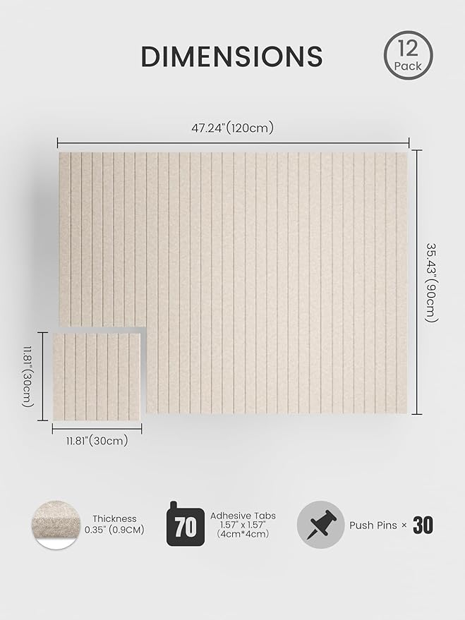 Bumusty Large Cork Board Alternative-47 x35 Felt Bulletin Board Tiles, - Image 2