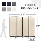 Upgrade Version Room Partition and Divider, Freestanding Rolling Dividers - Image 2