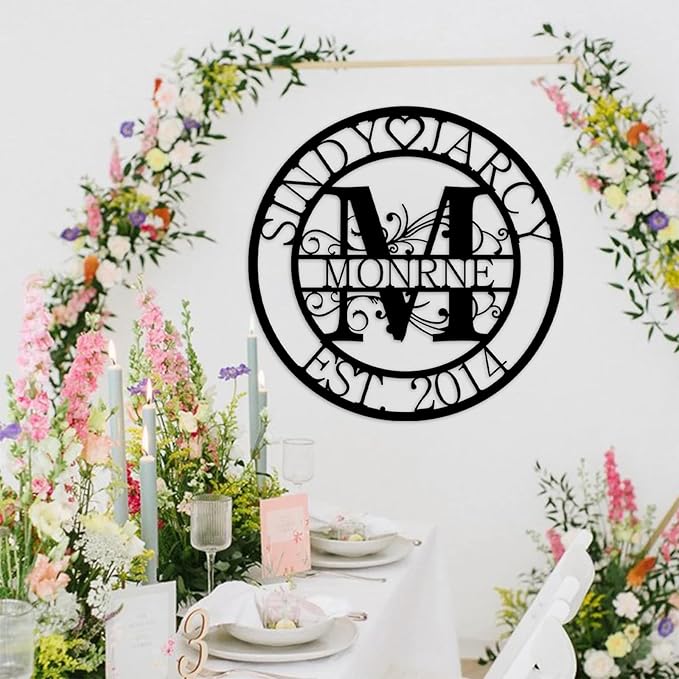 Custom Metal Sign | Personalized Family Name Sign | Monogram Wall Decor | Metal - Image 2
