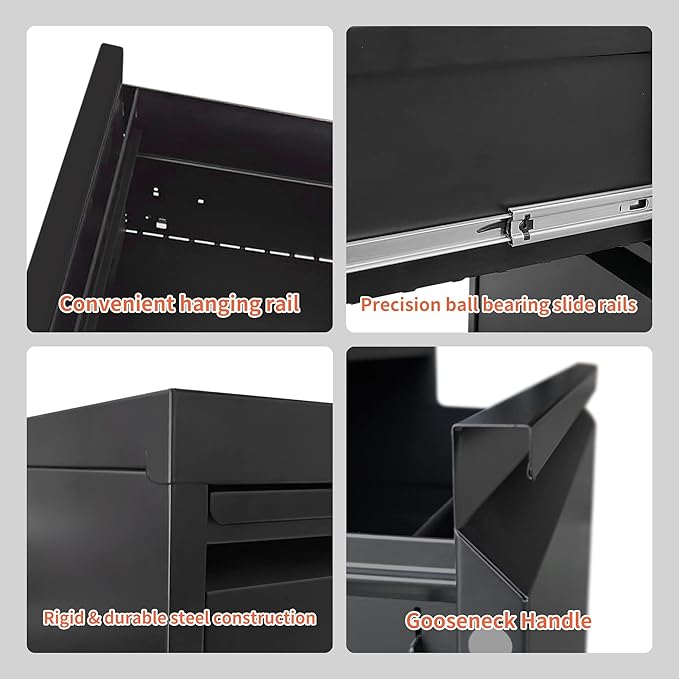 IKIMI 4 Drawer Locking File Cabinet - Image 6