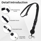 DELSWIN Badge Holder with Retractable Lanyard, PU Leather ID Badge Card Holder - Image 4