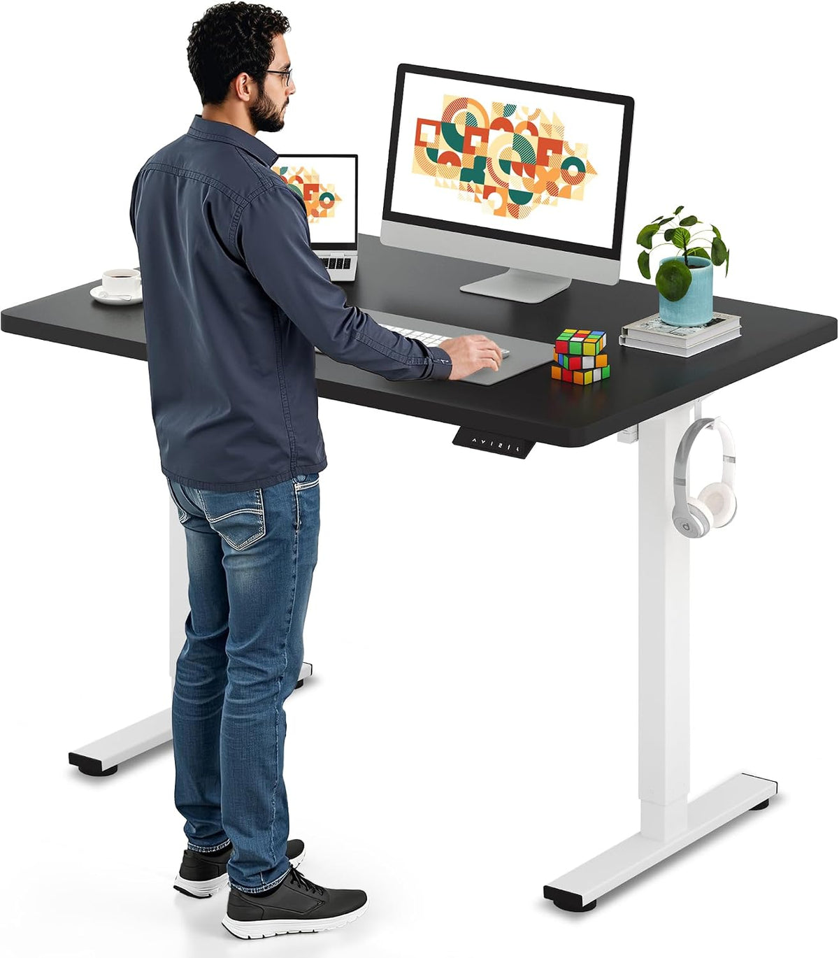 SANODESK Electric Standing Desk 48 x 30 Inches Whole-Piece Desktop Height