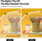 micomlan led desk lamp with clamp, dual light showing dimensions