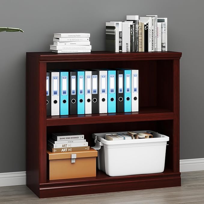 Bevfint 30" Bookcase, 2-Tier Display Shelves Open Storage Organizer, Book Case - Image 5