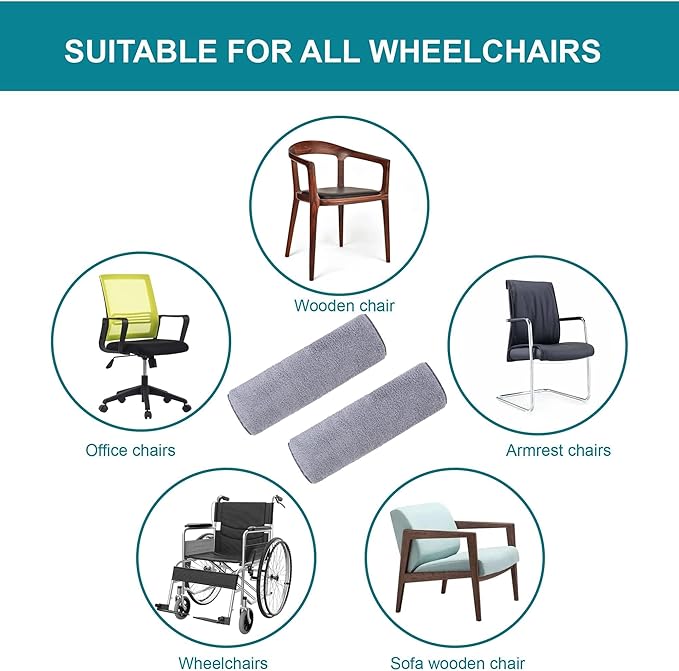 2 Pcs Wheelchair Armrest Pads Covers - Image 7