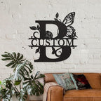 Personalized Custom Letter Name metal Signs, Custom Black Letter Monogram Wall - Image 3