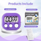 2 Pack Purple Digital Kitchen Timer Magnetic Digital Timer - Image 3