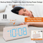 DreamSky Wooden Digital Alarm Clocks - Image 4