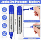 Fuutreo 10 Pack Jumbo Permanent Markers Bulk Large Chisel Tip Permanent Markers - Image 3