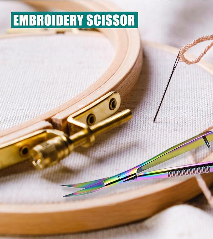 Cross Edge Curved Spring Scissors 5 Inch Stainless Steel Precision Eyebrow & - Image 8