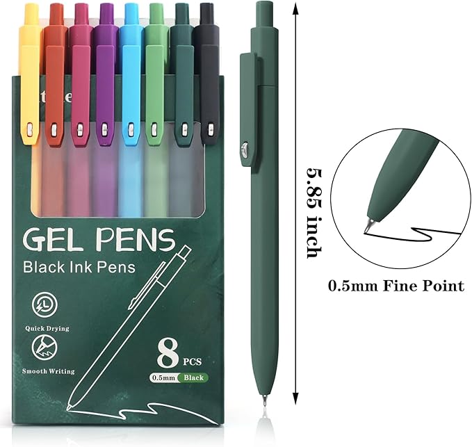 Piochoo Gel Pens, 0.5mm Fine Point Smooth Writing, High-End Series Retractable - Image 2