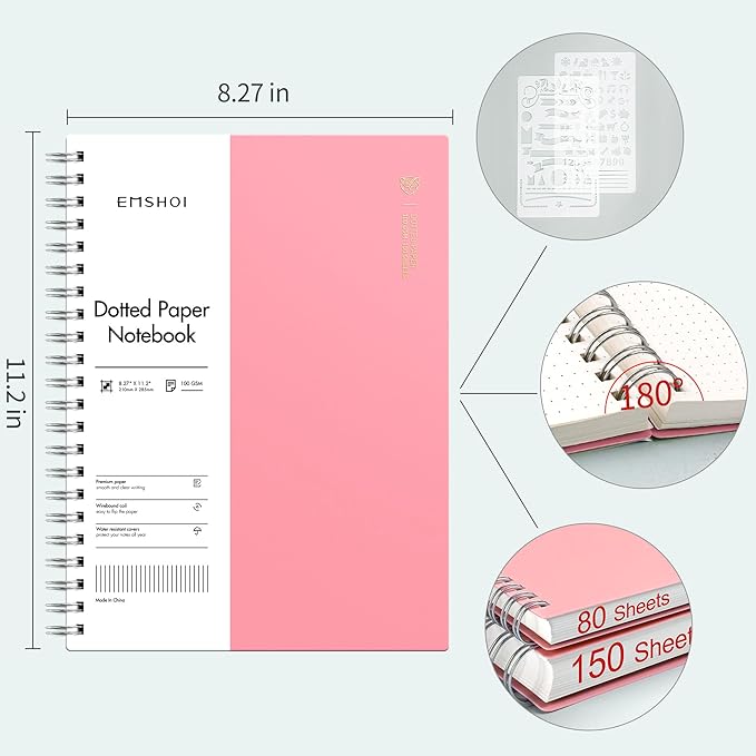 EMSHOI A4 Spiral Dotted Notebook - Image 3