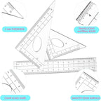 Zonon 6 Sets Math Geometry Kit Student 10 Pcs Shatterproof Storage Box Includes - Image 6
