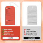 100 Pack Red Repair Tags with Wire Rope Service Repair Tags Numbered with Wire - Image 4