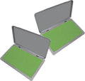 2 Pack Metal Case Stamp Pad Large Size, Olive Green Color by ZIGEL