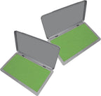 2 Pack Metal Case Stamp Pad Large Size, Olive Green Color by ZIGEL