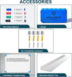 J&J worldwide Glass Whiteboard 47 x 35, Frosted Glass Dry Erase Board - Image 6