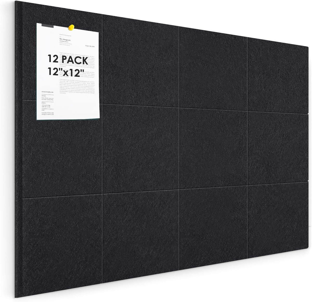 Large Cork Board for Walls 48"x36" |Cork Board Alternative| 12 Pack...