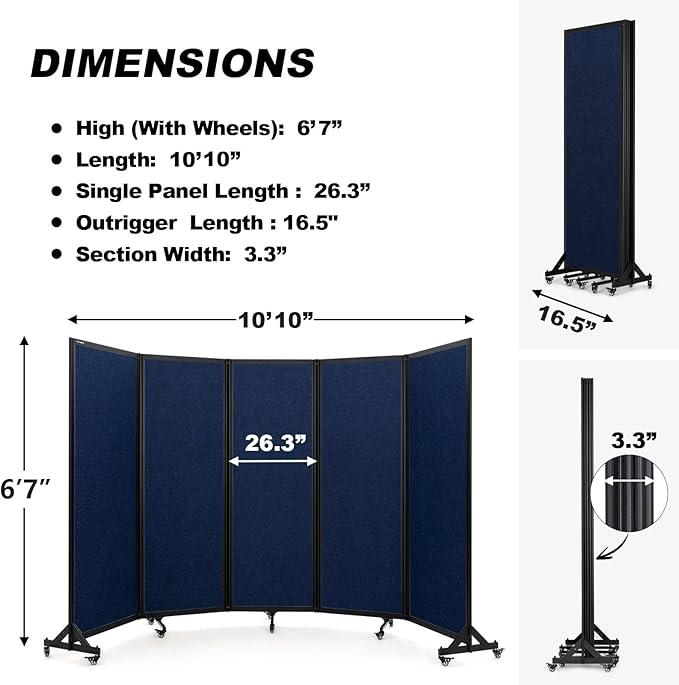 Strongbird Room Partition, Folding Privacy Divider, Office Partition Dividers - Image 2
