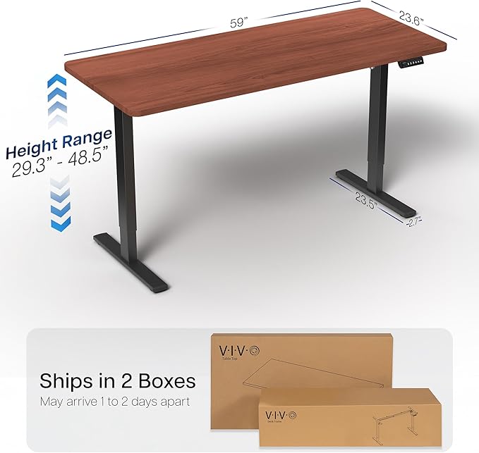 VIVO Electric 60 x 24 in Standing Desk, Memory Height Adjustment, 1B Series - Image 3