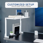 VIVO Clamp-on 24 inch Above or Below Desk 2-Tier Shelving Unit - Image 7