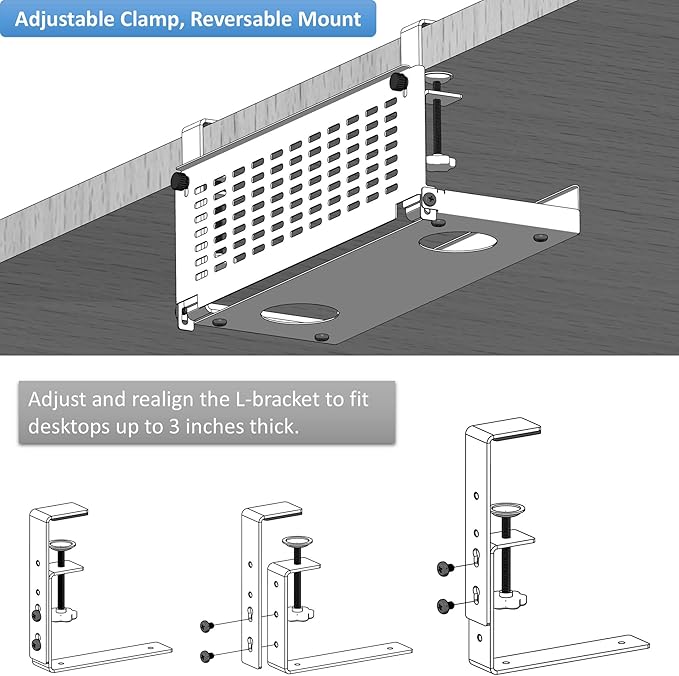 AEONS Universal Under Desk Cable Management Tray-Clamp Mount Hinged Swing - Image 4