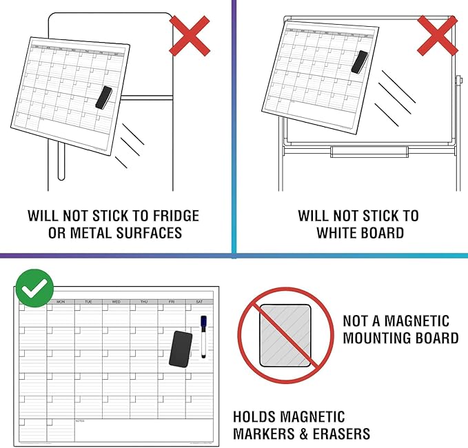 Magnetic-Receptive Dry Erase Two Month Laminated Jumbo Wall Calendar, Big - Image 8