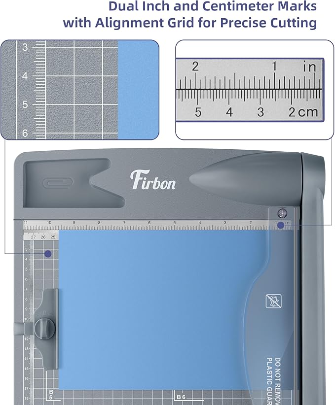 Firbon 12" Guillotine Paper Cutter, Heavy Duty 30-Sheet Capacity Trimmer - Image 3