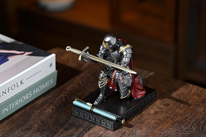 NCQIXIAO Medieval Templar Vanguard Officer Knight Pen Holder Pen Stand Desk - Image 5