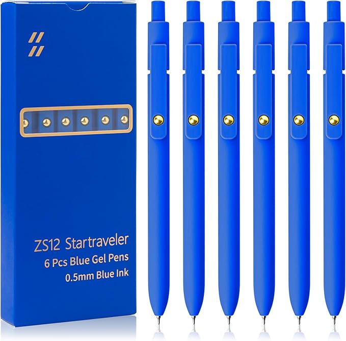 UIXJODO Blue Pens, 0.5mm Colored Ink Gel Pens by UIXJODO