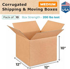 Medium Moving & Shipping Boxes 12x12x10 inches - Image 2